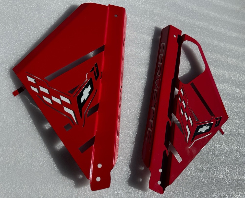 2020/2024 CORVETTE C8 ENGINE PANELS Chevy Edition Torch Red