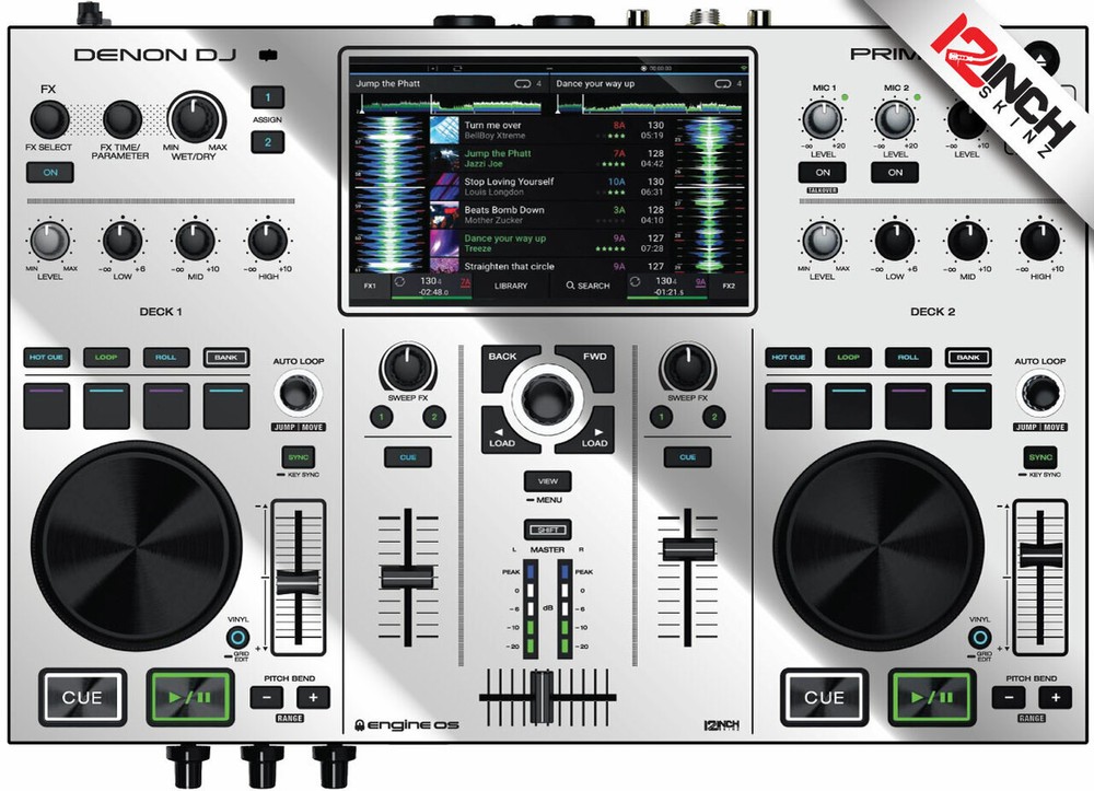 Denon Prime GO Skin - mirror silver