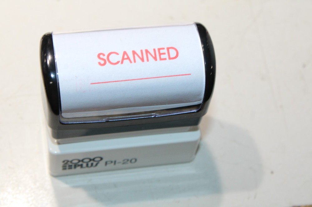 Scanned Rubber Stamp Red Ink Self Inking Ideal
