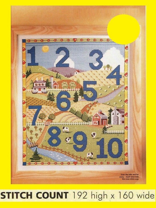 OVER THE HILLS COUNTING SAMPLER  CROSS STITCH PATTERN ONLY   EQ -  VA