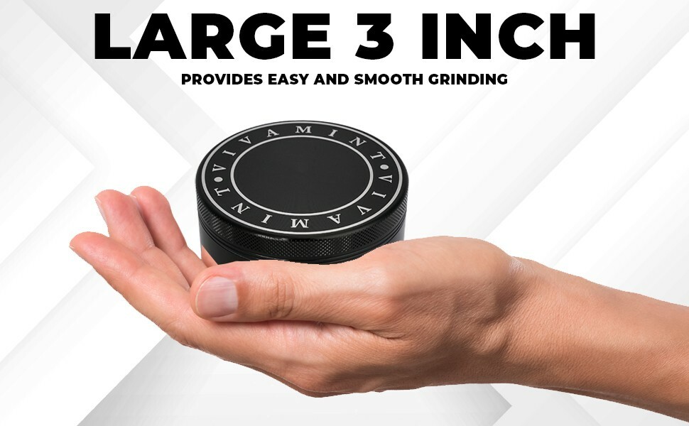 Herb Grinder - Large 3" inch, Plus Smell Proof Storage-FREE SHIPPING & RETURN