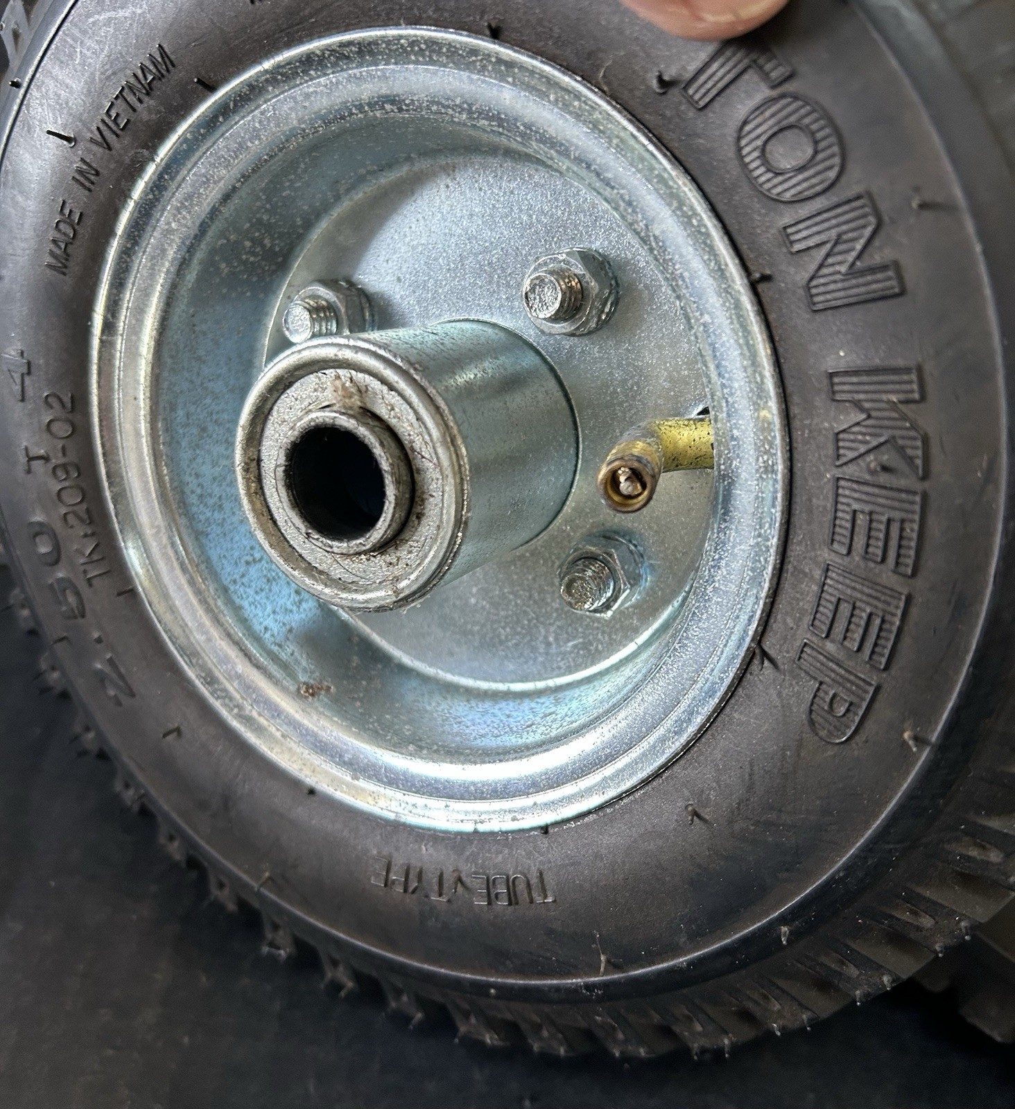 4 Ton Keep 9" Tires on Rims, 250-4 Nylon 50 Max PSI - Ready to Mount and Roll