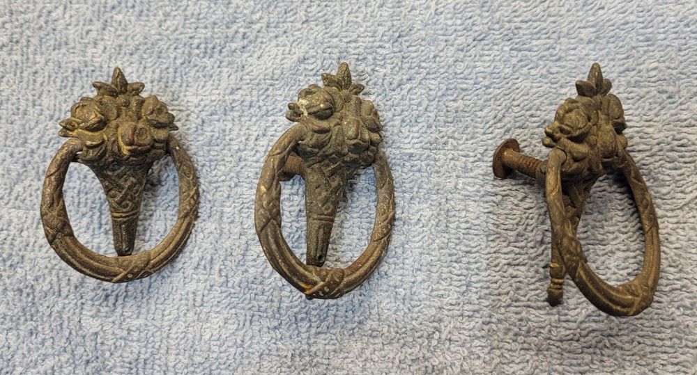 Antique Drawer Pulls - Set Of 3