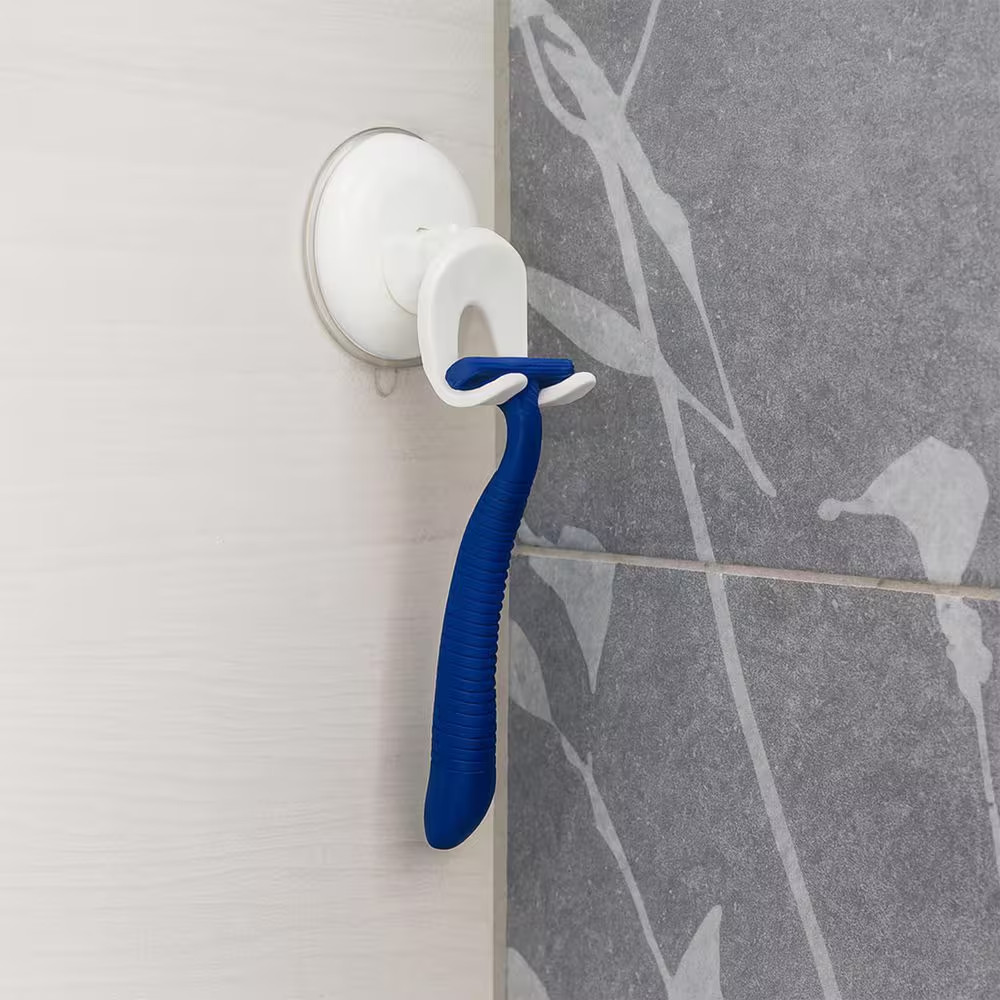 White Bath Men Razor Shaver Suction Mounted Holder