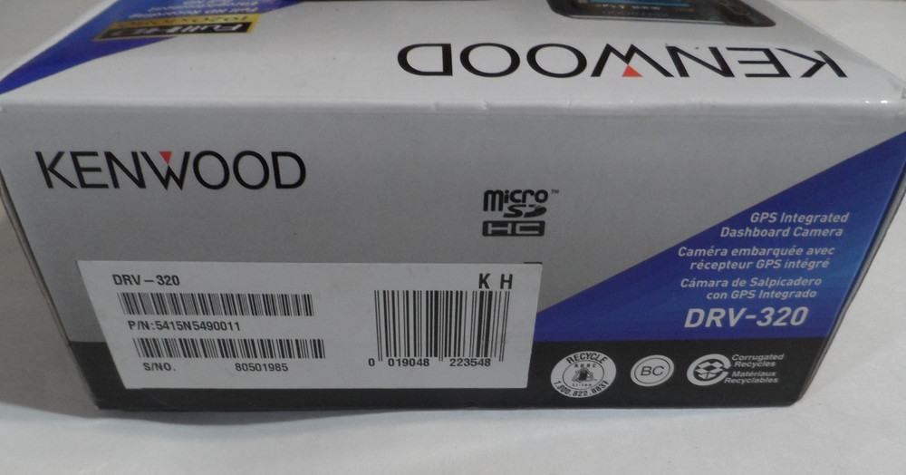 NEW / OPEN BOX - Kenwood GPS Integrated Dashboard Camera Dashcam DRV-320