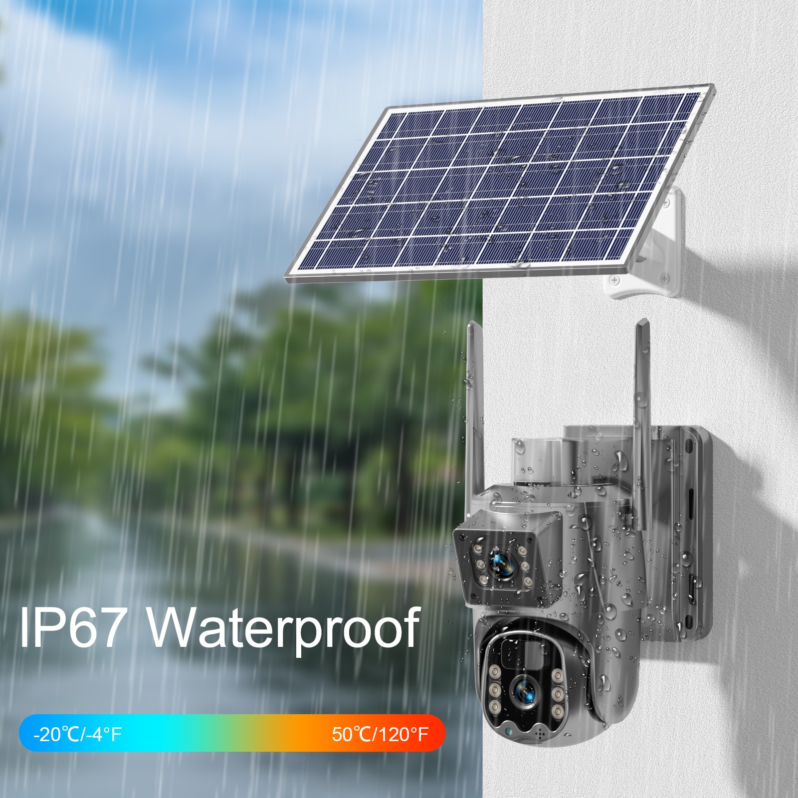 5G 8MP Wireless Solar Powered Camera Outdoor WiFi 4K PTZ Home Security Camera