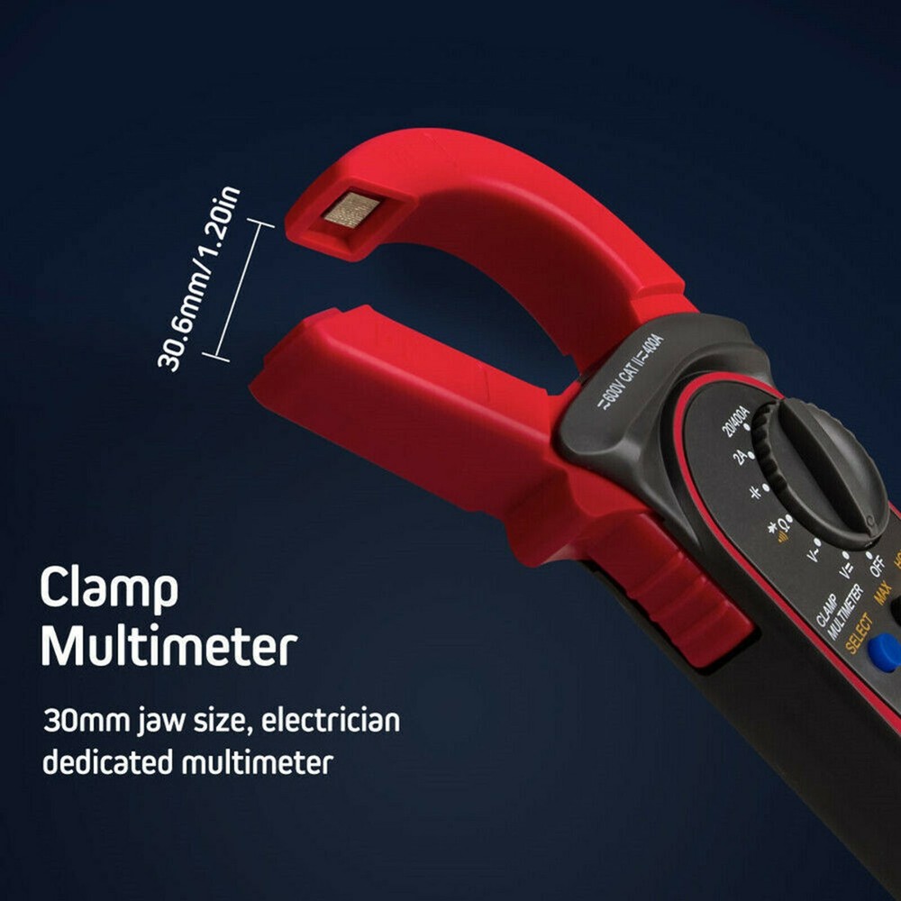 Digital Multimeter Tester AC DC Volt Ohm Amp Clamp Meter Auto Range LCD Handheld