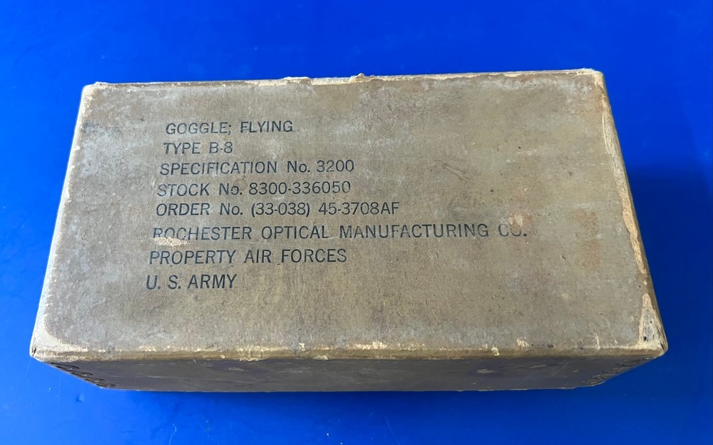 US ARMY AIR FORCES TYPE B-8 FLYING GOGGLES- BOXED