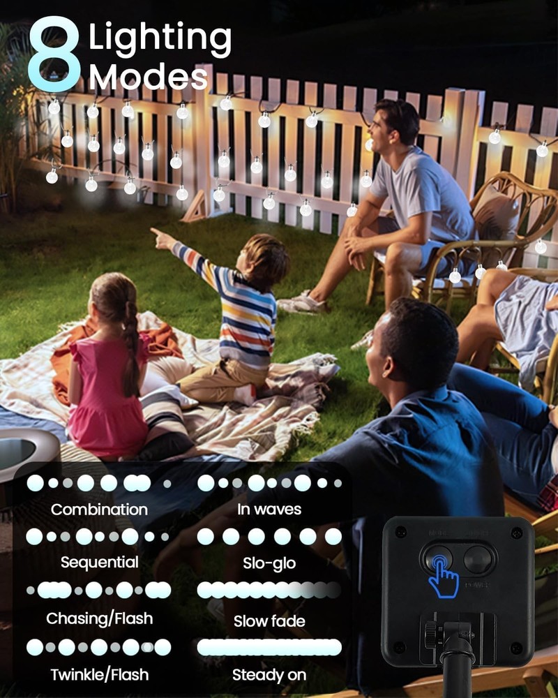 Energy Efficient Outdoor String Lights - 2 Pack