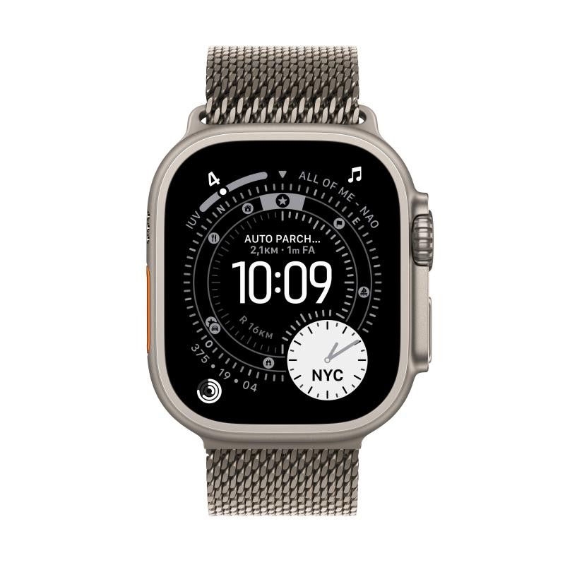 Apple Watch Ultra 3 GPS + Cellular 49mm Natural Titanium Mesh Loop Case