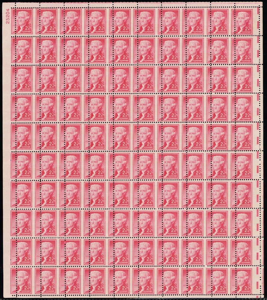 1033, Mint NH 2¢ Great Misperforated ERROR Complete Sheet - PSE Stuart Katz