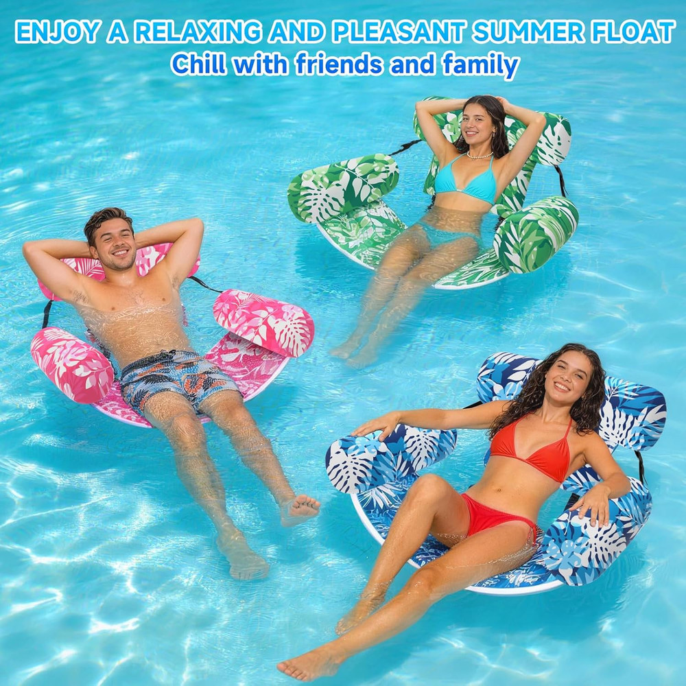 Pool Floats Adult, 3Pack/2Pack/1Pack Adjustable Heavy Duty Inflatable Pool Float