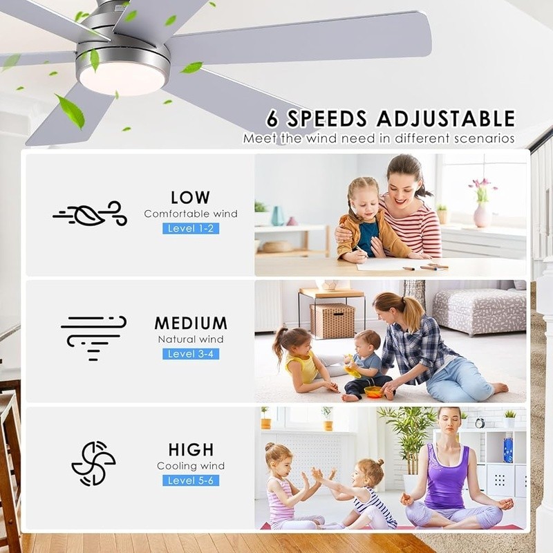 Ceiling Fan W/ Lights Remote Control Dimming Reversible Motor Indoor Use 46"