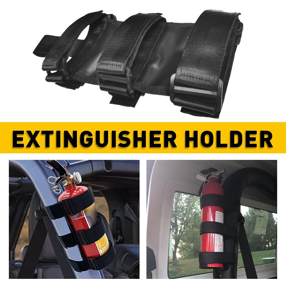 US Fire Extinguisher Car Mount Holder Bracket Adjustable Compatible For Jeep UTV