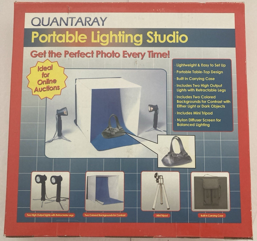 Quantaray Portable Lighting Studio w/Lights & Accessories - NIB