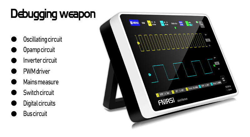 FNIRSI 1013D Dual Channel Touchable Panel Oscilloscope Mini 7" Touch Panel 2CH