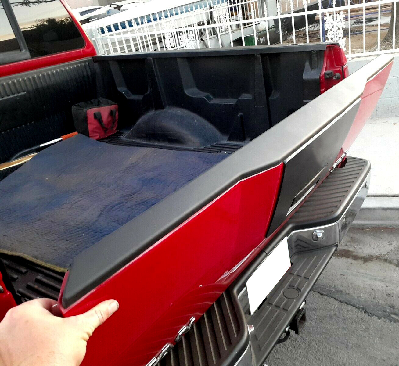 Fit 04-12 Nissan Titan Tailgate Cap Top Protector Spoiler Cover Trim Molding ABS