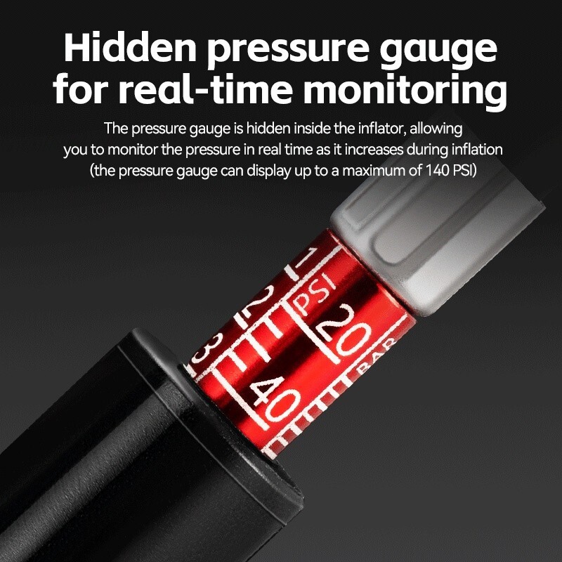 ROCKBROS Aluminum Alloy Mountain Bike Road Bike Pump 220PSI Portable Air Pump