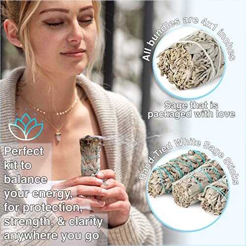 20 JL Local White Sage Smudge Sticks 4" Each Sustainably Grown