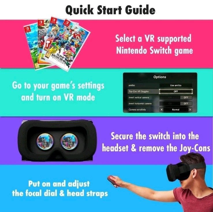 🎮 ⭐ Orzly VR Headset for Nintendo Switch & OLED – Adjustable Lens Black