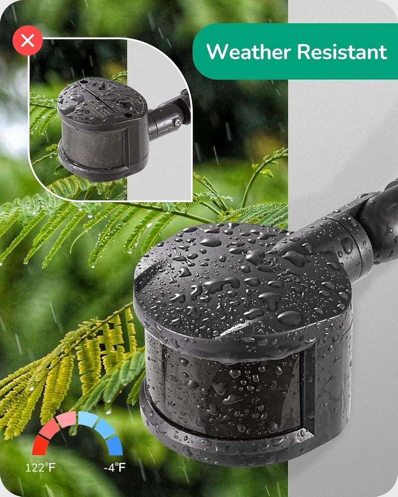 180-Degree Adjustable Motion Sensor for Security Floodlights - Listed, Black