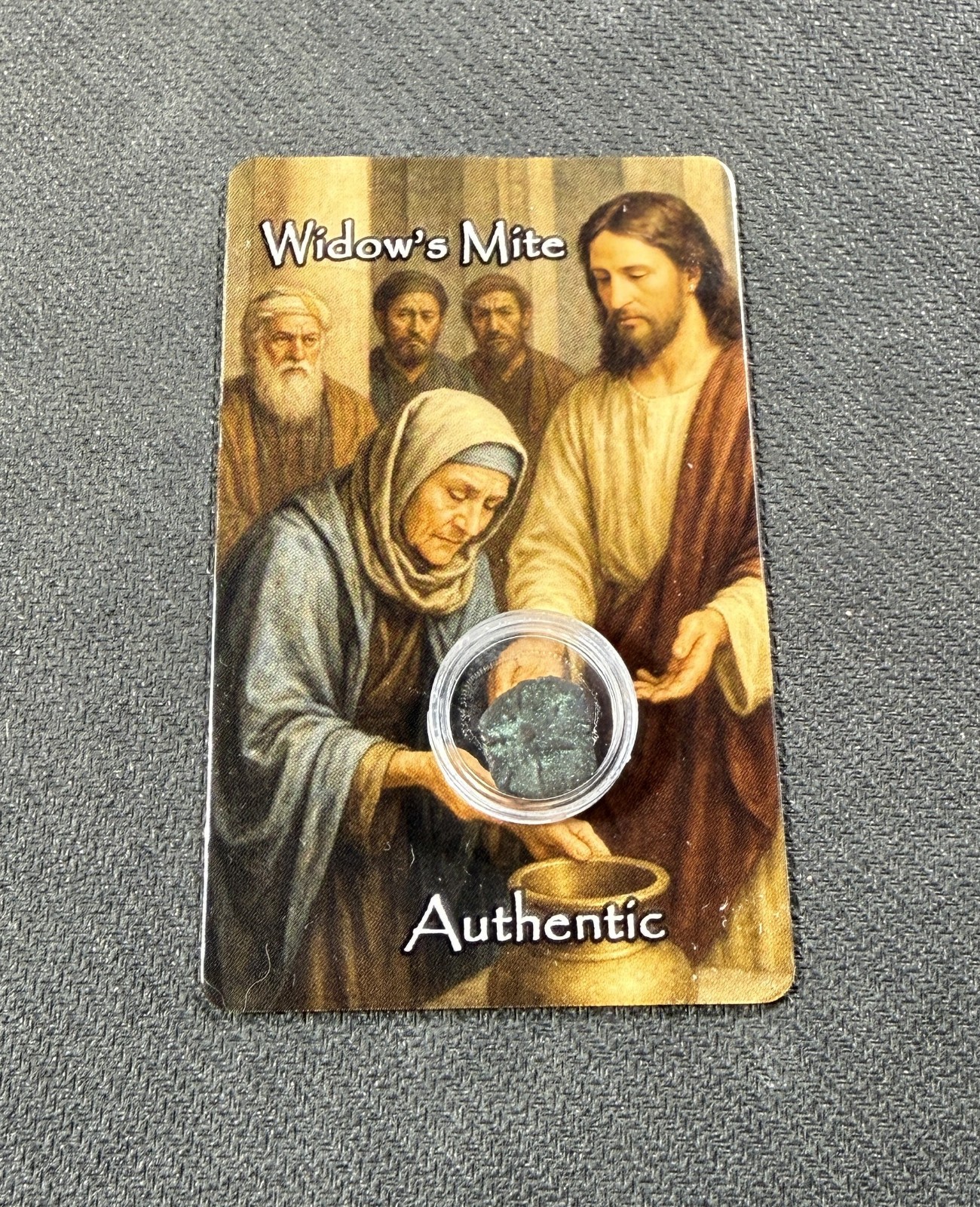 Ancient Widows Mite Judean Prutah On Collectible Card 1 Piece