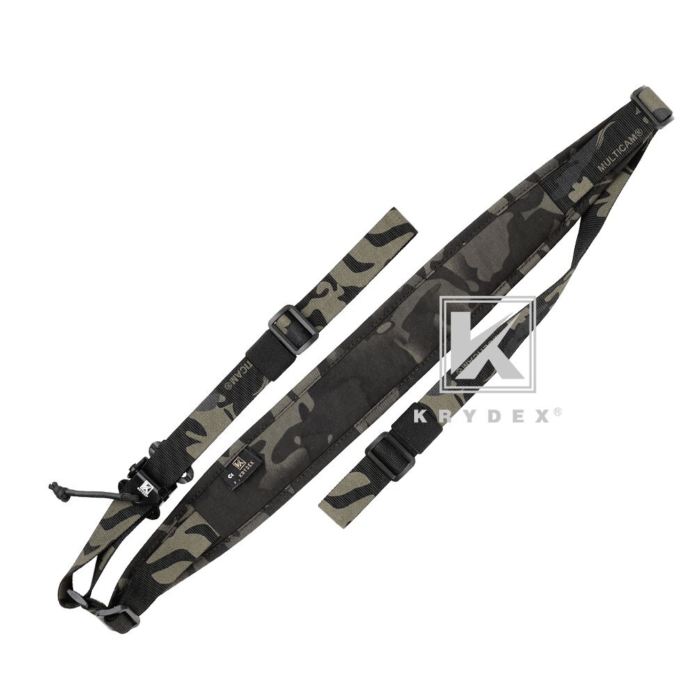 KRYDEX Tactical Sling Modular Slingster Pull Tab 2Point Quick Adjust Black Camo