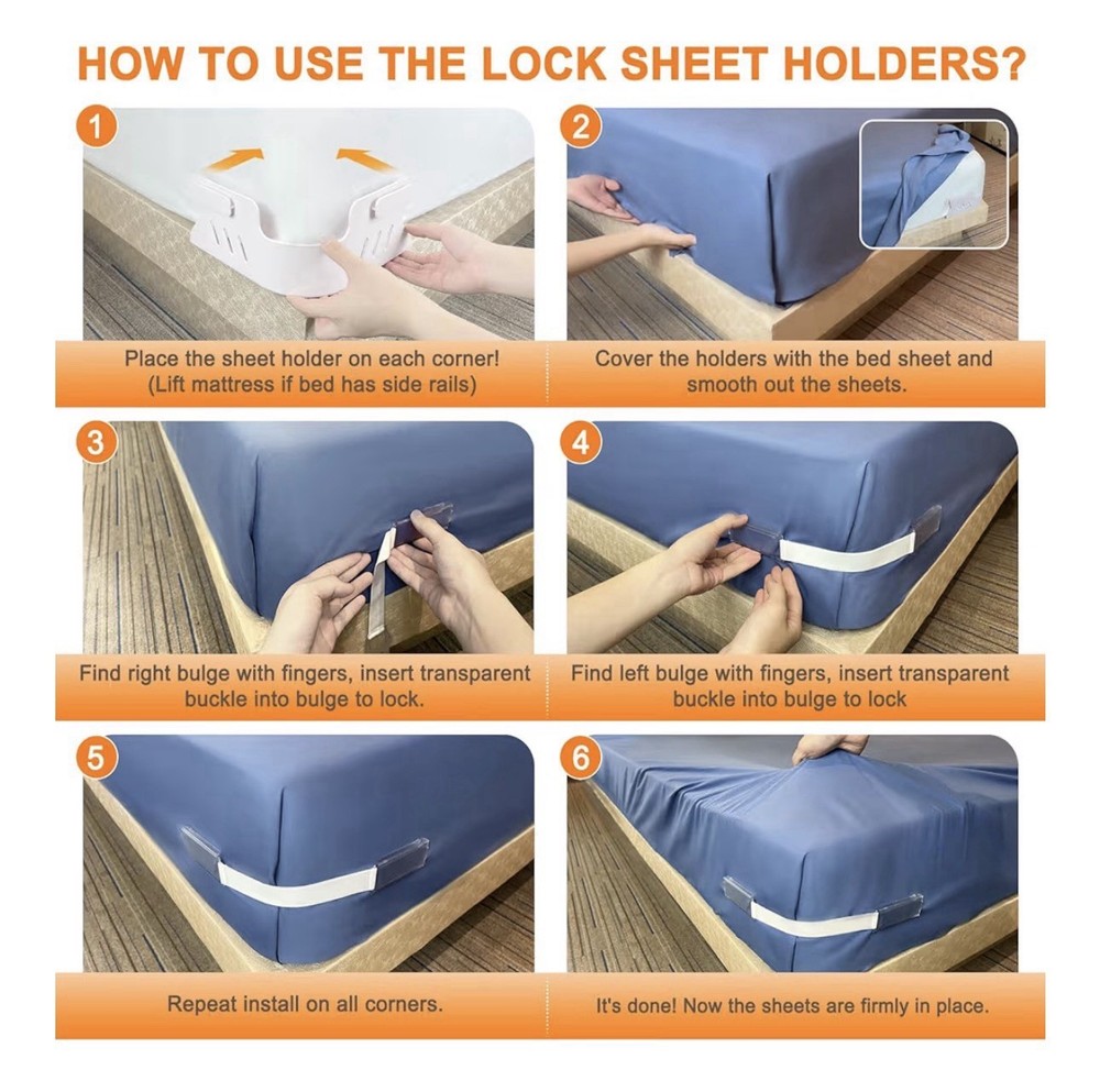 Mattress Bed Sheet Holders With Lock Strips