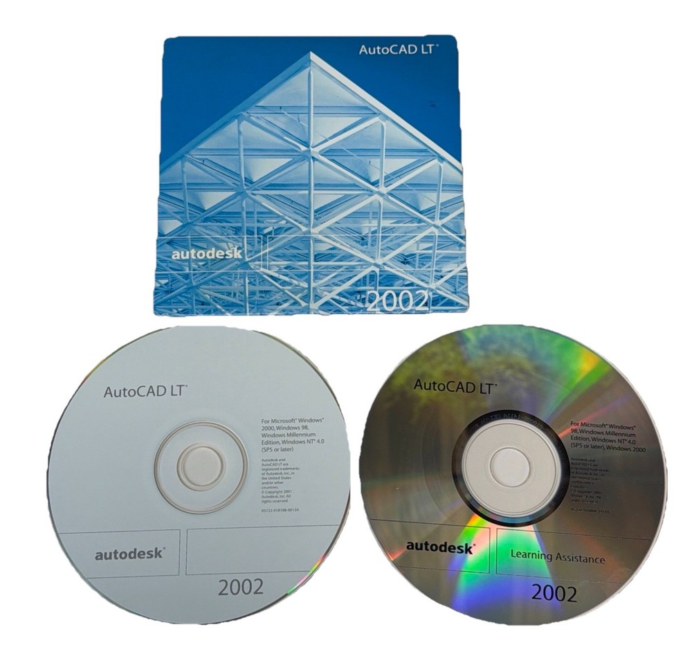 Autocad LT 2002 Autodesk Software with Serial Key/Learning Assistance