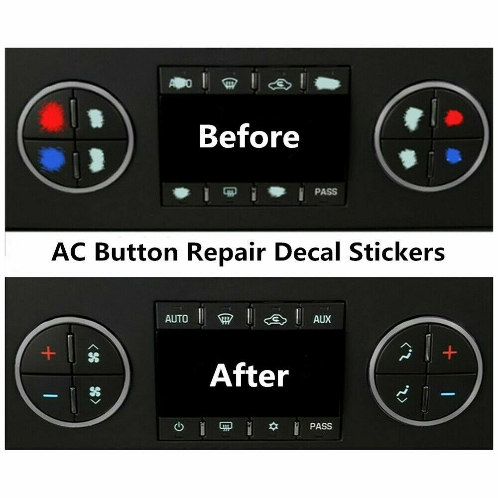 For 2007-2010 GMC Yukon SLT AC Climate Control Button Decals Repair Set