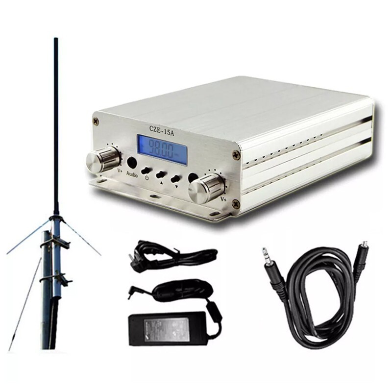 CZE-15A 2/15W FM Radio Transmitter Broadcast Wireless Stereo Station 88-108Mhz