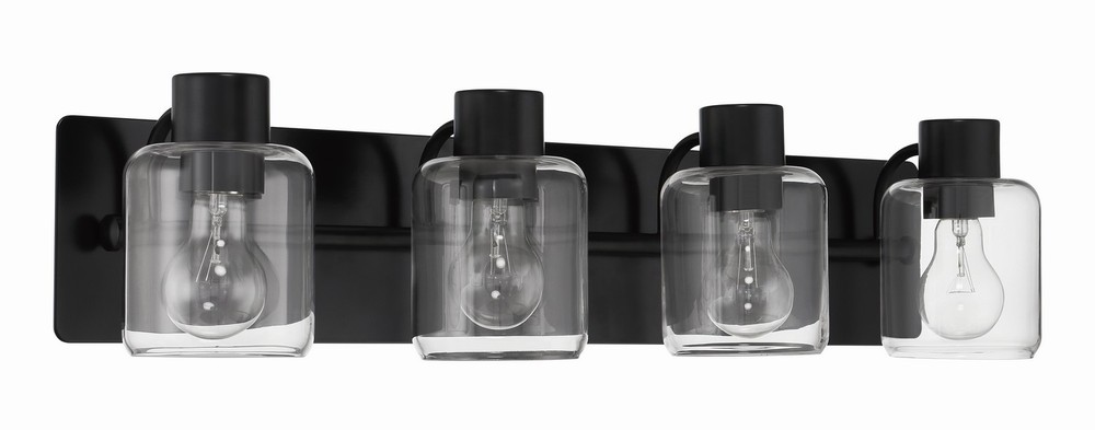 Flat Black Four Light Vanity from the Rori Collection