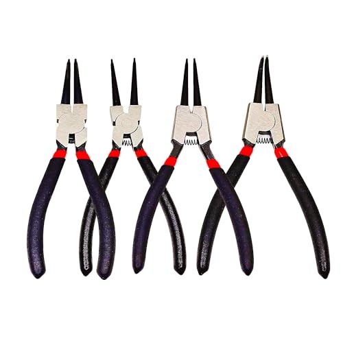 4PC 7" Snap Ring Pliers Set, Internal/External Circlip Pliers Kit with