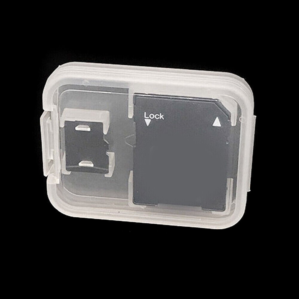 10Pcs Micro SD SDHC Memory Card Case Holder Box Storage Hard Plastic Transparent