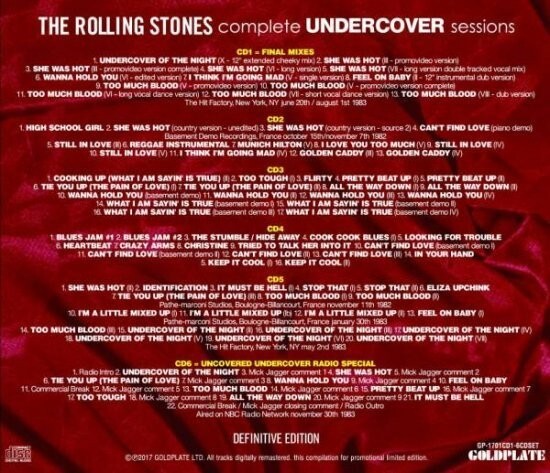 THE ROLLING STONES / COMPLETE UNDERCOVER SESSIONS (6CD)
