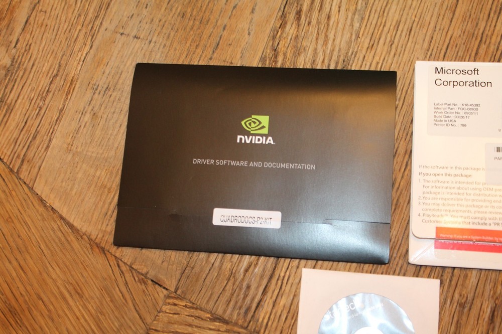 Microsoft Windows Pro 64bit Installation Disk W/Nvidia Driver Software w/Startec