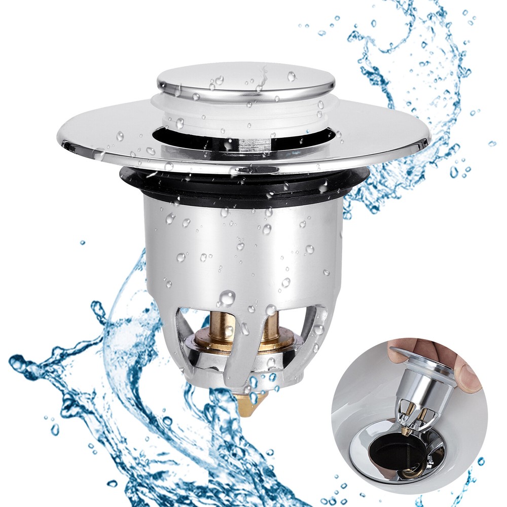 Washbasin Leaking Leak-proof Plug Electroplating Drainer Bouncing Core Push Type