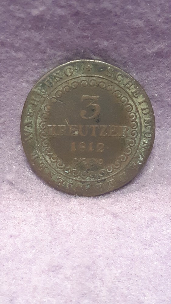 AUSTRIA ~ 1812 ~ 3 KREUTZER ~ CH VF ~ ORIGINAL!