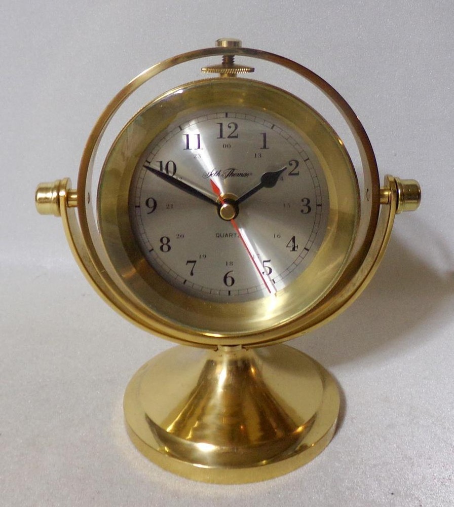 Seth Thomas Gimballed Brass Ships Ship Clock
