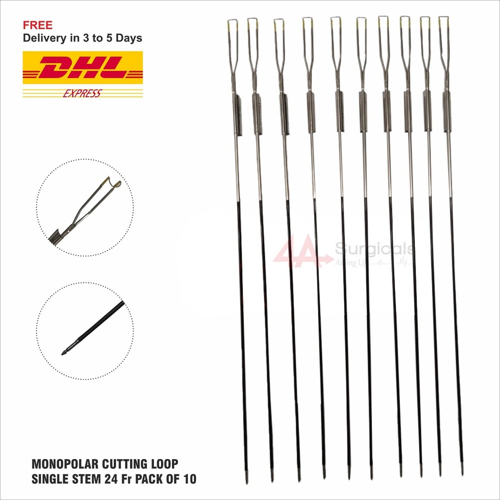 4A MONOPOLAR CUTTING LOOP SINGLE STEM 24 Fr PACK OF 10
