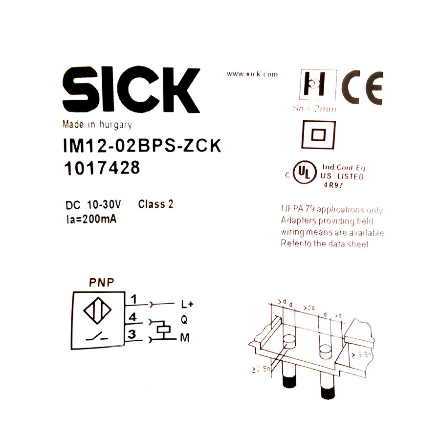 SICK IM12-02BPS-ZCK Cylindrical thread design PNP,New