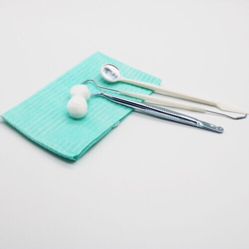 10*Basic Dental Instruments Set Mouth Mirror Probe Hook Pick Tweezer Disposable