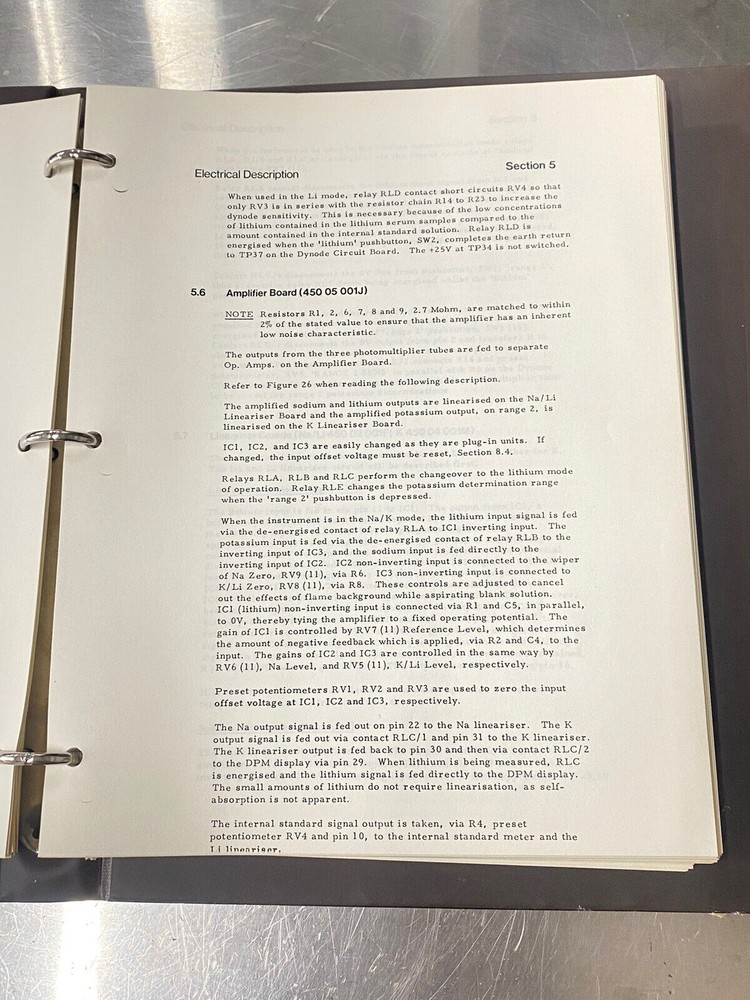 Corning 450 Flame Photometer - Users Guide / Instruction Manual