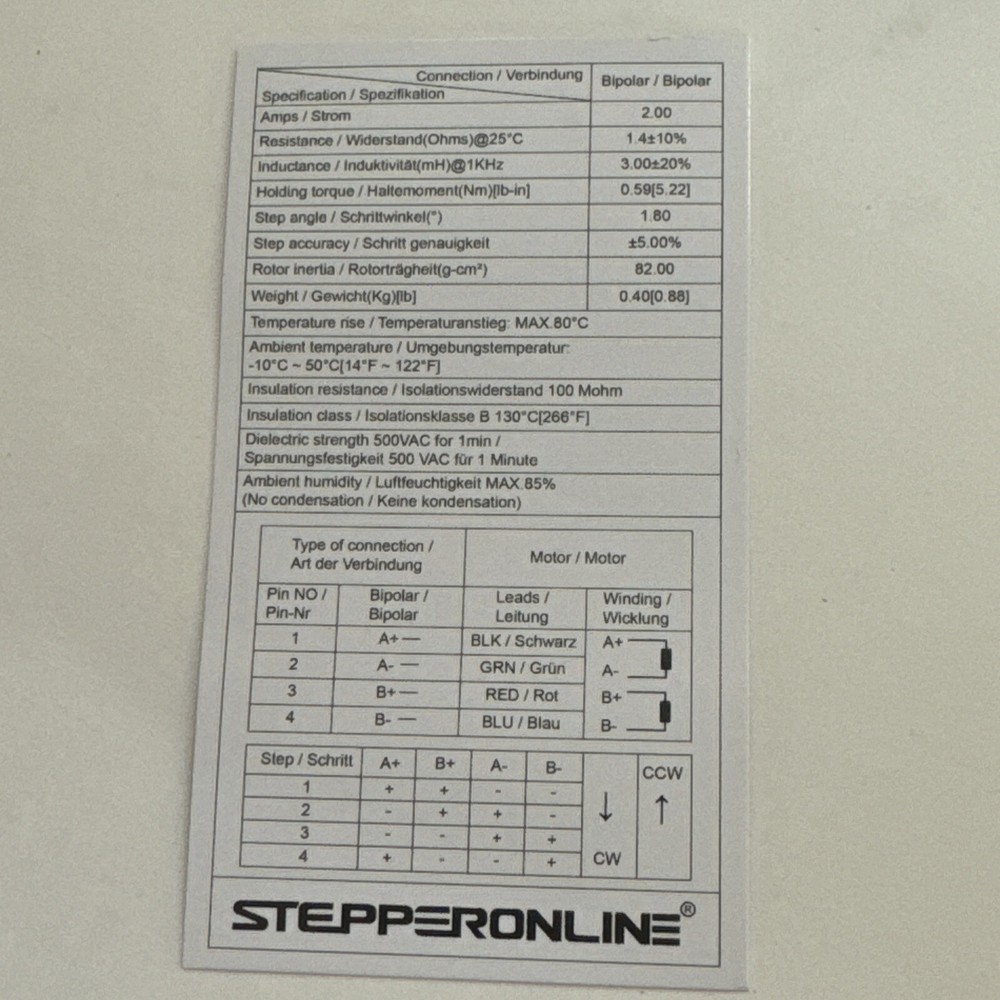 Stepperonline 3d Printer Motor 17hs19-2004s1 New E34