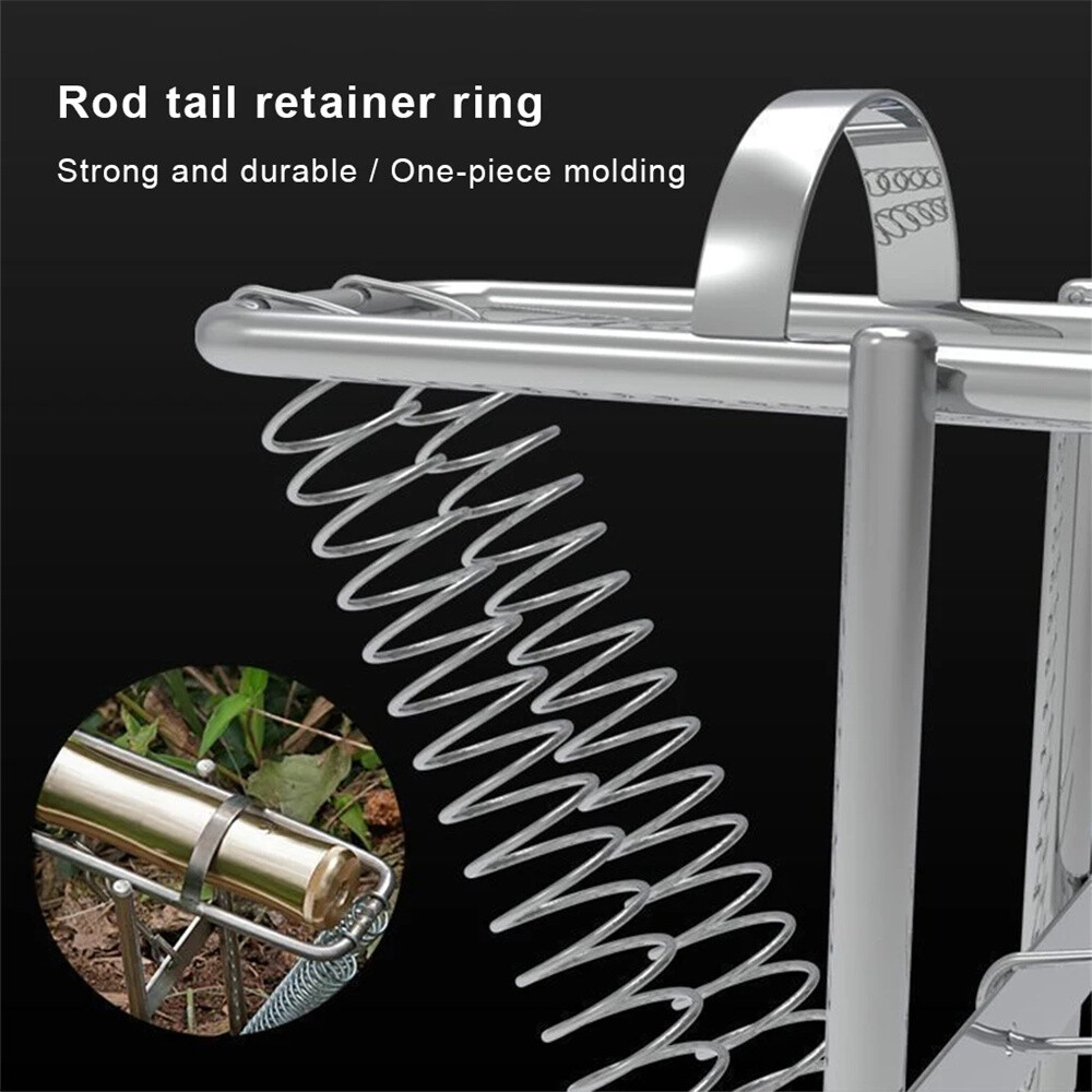 Fishing Rod Pole Holder Insert Ground Metal Stand Support Bracket Durable