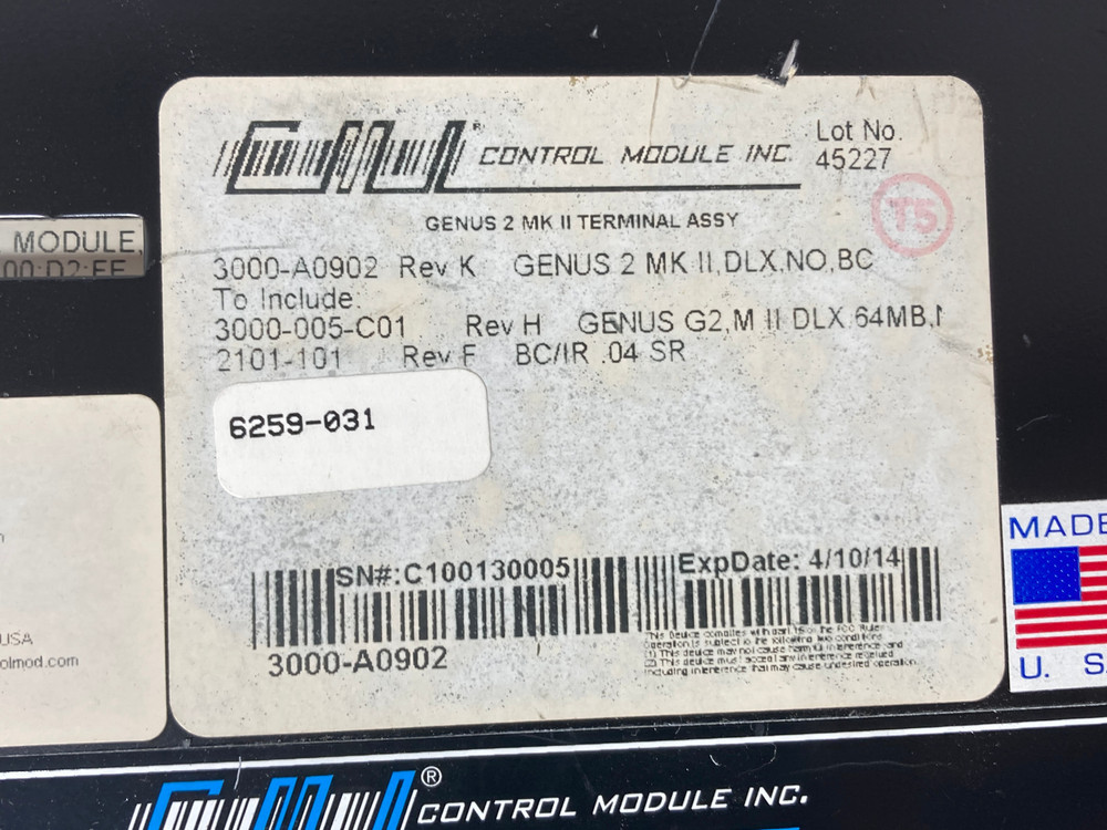 CONTROL MODULE INC GENUS G2 TIMECLOCK (MK II, DLX, NO, BC)