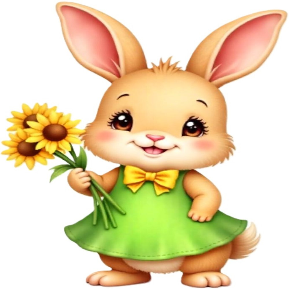 30 Custom Sunflower Easter Bunny Personalized Address Labels
