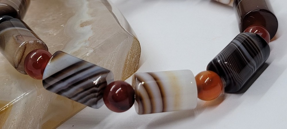 Coffee Lace Agate 8mm Bracelet
