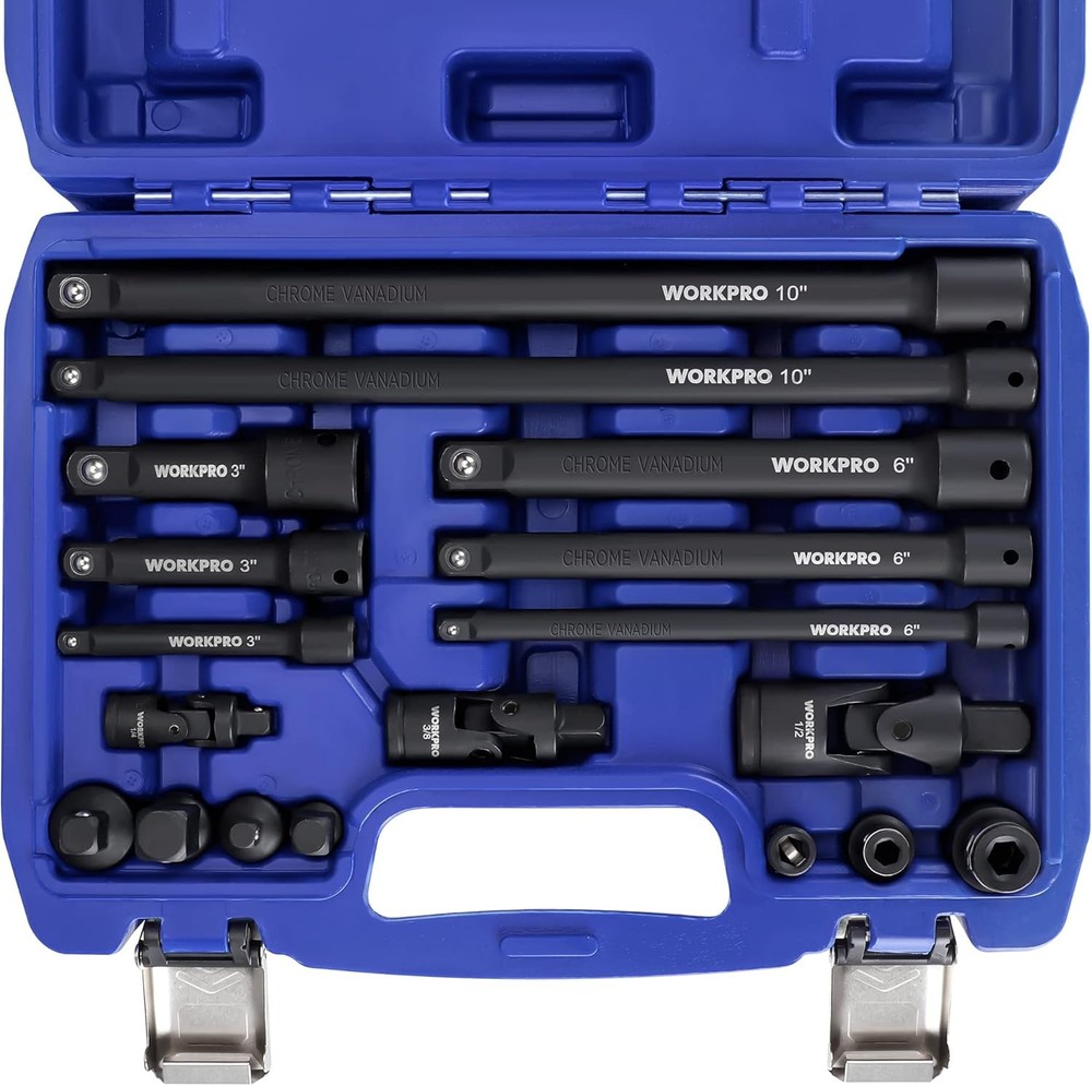 WORKPRO 18-Piece Impact Socket Extension Set, Includes Socket Adapters, Ratchet