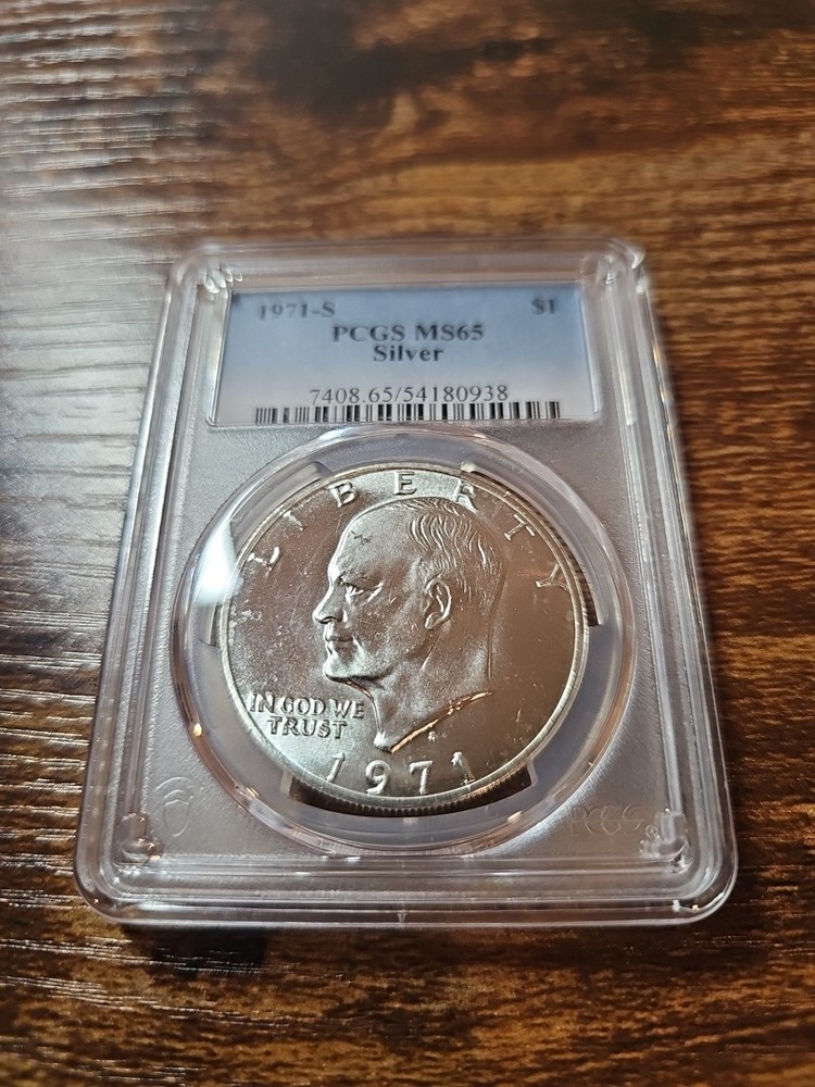 1971-S $1 PCGS MS65 MS 65 Eisenhower "Ike" Silver Dollar 40%